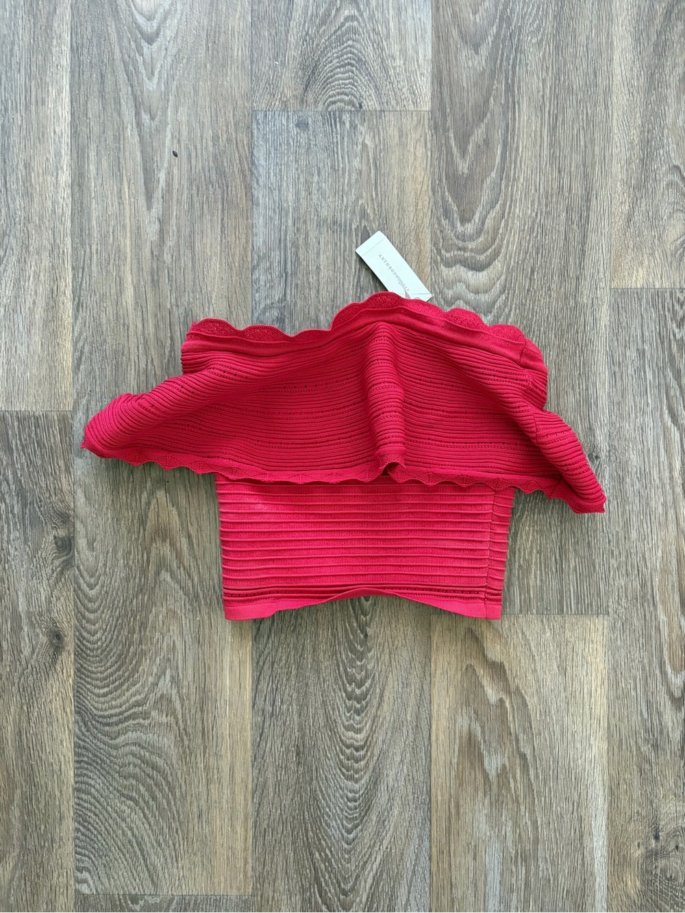Anthropologie NWT Raspberry Off Shoulder Ruffle Knit Top S $118 Romantic